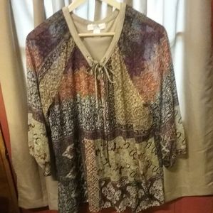 Christopher and Banks v-neck lace up tunic